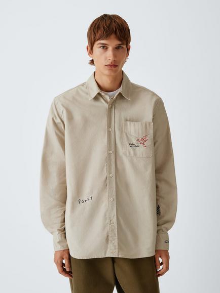 forét Maple Embroidery Oxford Shirt, Oat, Oat