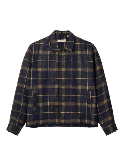 forét Sun Relaxed Fit Wool Overshirt, Navy, Navy