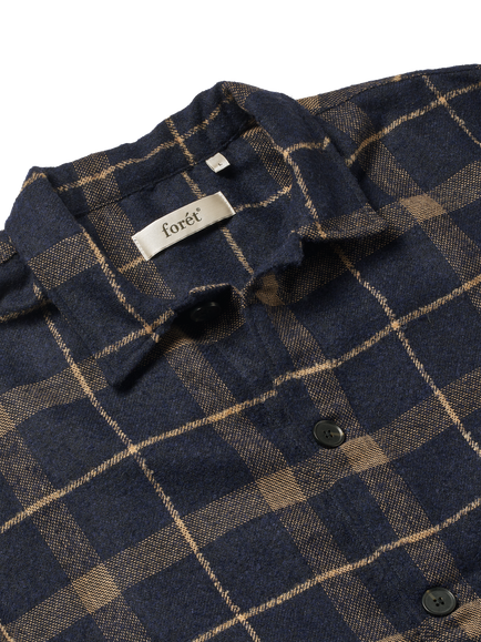 forét Sun Relaxed Fit Wool Overshirt, Navy - view 2, Navy