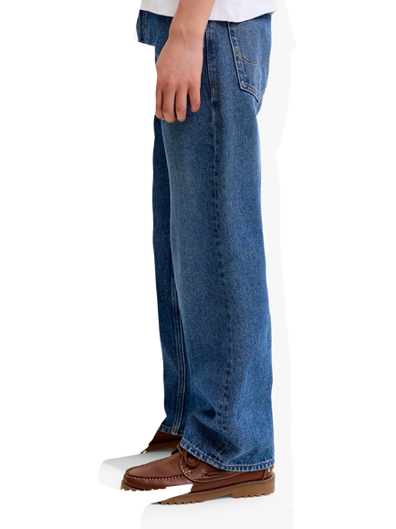 Jack & Jones Kids' Alex Mid-Rise Jeans, Dark Blue Denim - view 2, Dark Blue Denim