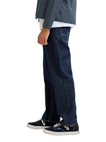 Jack & Jones Kids' Chris Mid-Rise Jeans, Dark Blue Denim - view 2, Dark Blue Denim