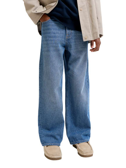 Jack & Jones Kids' Dave 200 Mid-Rise Straight Jeans, Blue Denim, Blue Denim