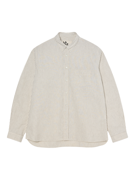 La Paz Cotton Linen Blend Stripe Button Down Collar Shirt, Balsam Green Stripe, Balsam Green Stripe
