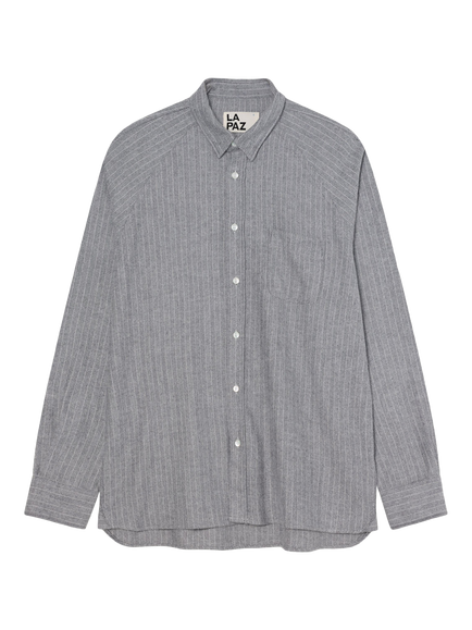 La Paz Mirra Raglan Sleeve Cotton Shirt, Graphite Herringbone, Graphite Herringbone