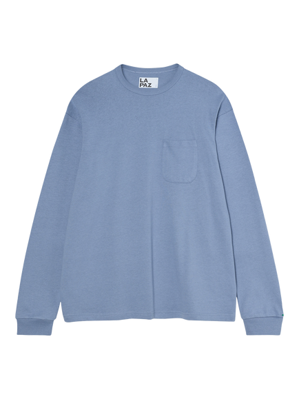 La Paz Duarte Cotton Crew Neck Long Sleeve T-Shirt, Blue, Blue