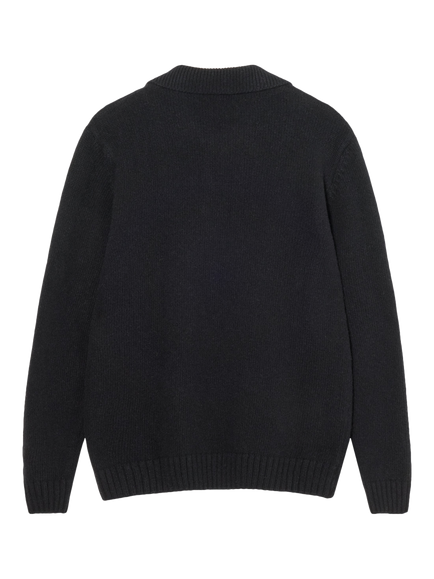 La Paz Eca Wool Polo Knit Jumper, Black - view 2, Black