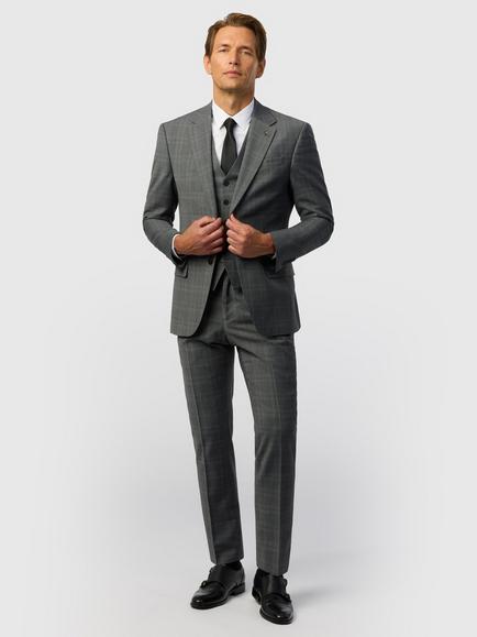 Ted Baker Tailored Fit Performance Check Wool Blend Blazer, Grey - view 2, Grey