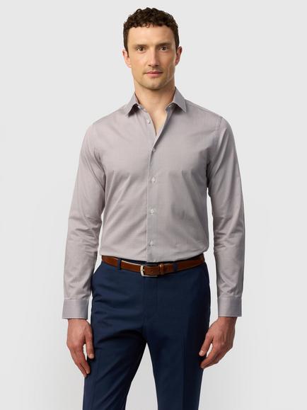 Ted Baker Geometric Print Cotton Shirt, Burgundy, Burgundy