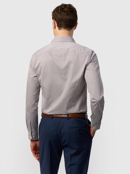 Ted Baker Geometric Print Cotton Shirt, Burgundy - view 2, Burgundy