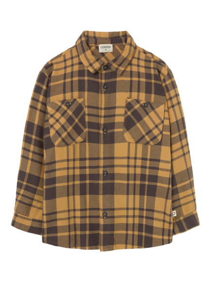 Cozmo Brand Kids' Greg Flannel Shirt, Biscuit, Yellow
