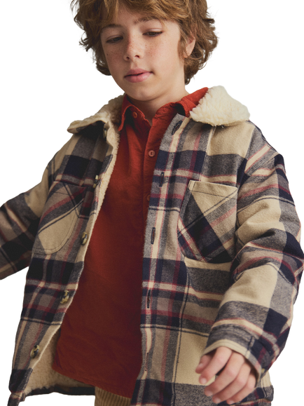 Cozmo Brand Kids' Oslo Flannel Jacket, Multi - view 2, Multi