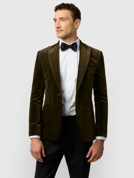 Ted Baker Velvet Suit Jacket, Olive, Olive
