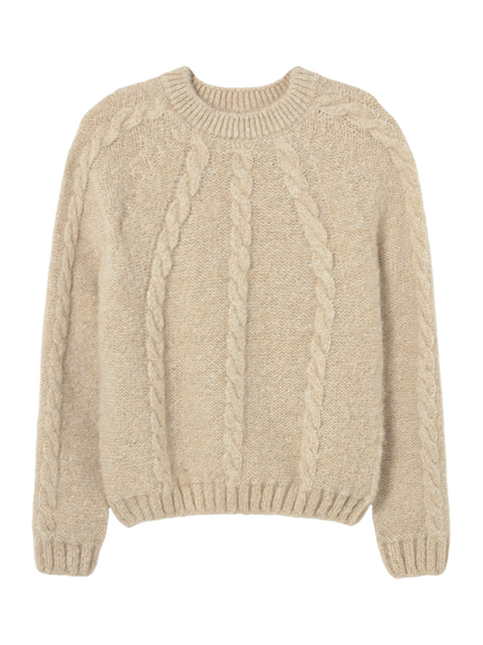 Cozmo Brand Kids' Alba Cable Knit Jumper, Ivory, Ivory