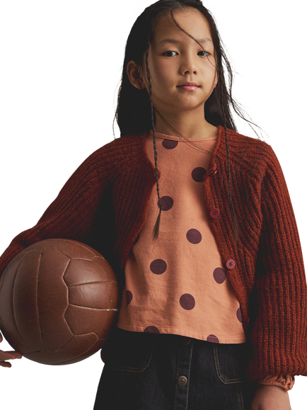 Cozmo Brand Kids' India Tricot Cardigan, Ginger, Ginger