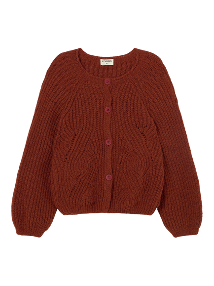 Cozmo Brand Kids' India Tricot Cardigan, Ginger - view 2, Ginger