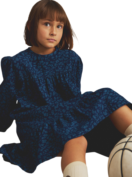 Cozmo Brand Kids' London Denim Dress, Blue, Blue