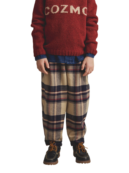 Cozmo Brand Kids' Elton Flannel Trousers, Multi, Multi