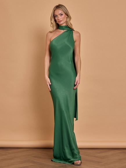 Maids to Measure Cressida Tie Neck Bridesmaid Dress, Emerald Green