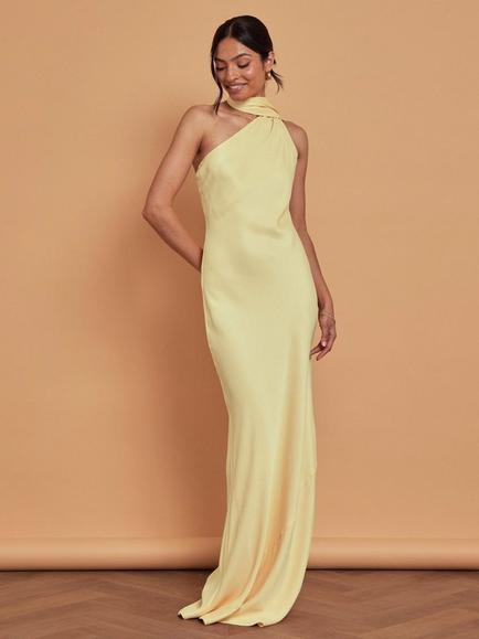 Maids to Measure Cressida Tie Neck Bridesmaid Dress, Yellow