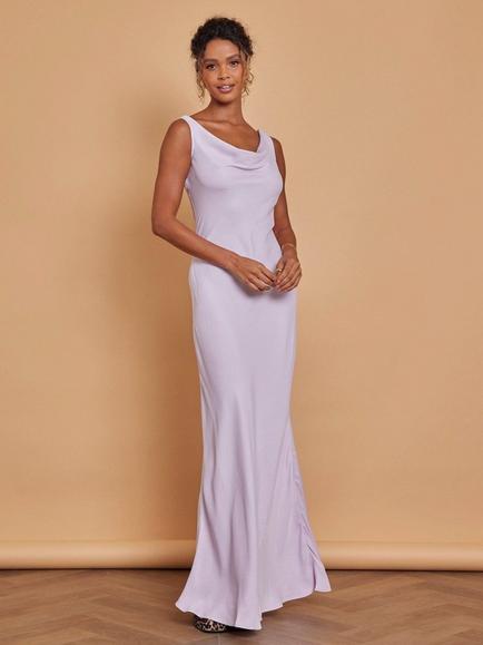 Maids to Measure Pandy Cowl Neck Bridesmaid Dress, Lilac