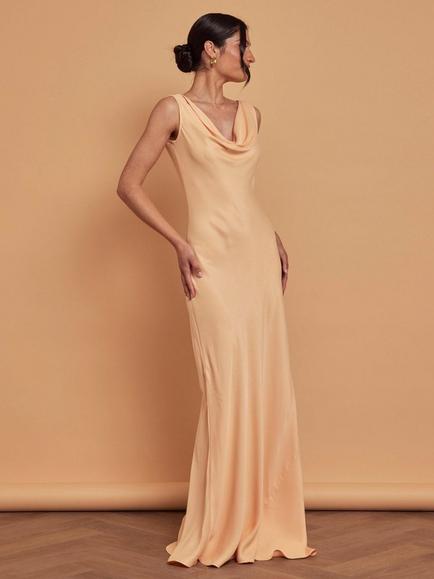 Maids to Measure Pandy Cowl Neck Bridesmaid Dress, Peach
