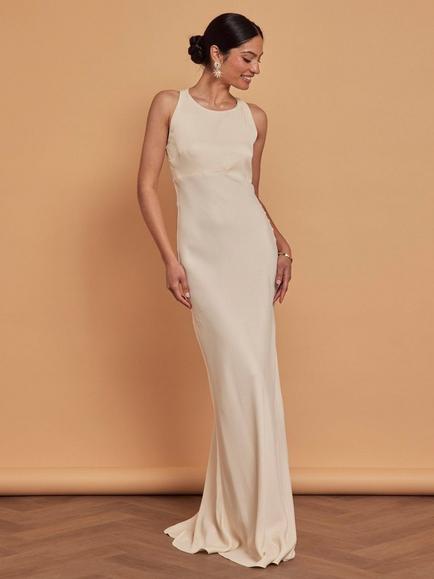 Maids to Measure Coco Cross Back Bridesmaid Dress, Neutrals