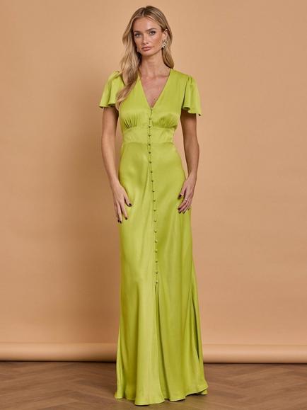 Maids to Measure Chelsea Button Down Bridesmaid Dress, Lime