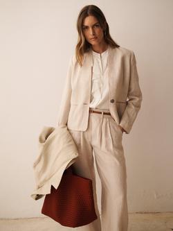 NRBY Jay Linen Jacket, Oyster - view 2, Oyster