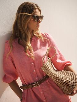 NRBY Annalee Linen Dress, Strawberry - view 2, Strawberry