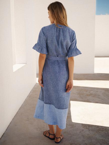 NRBY Tonia Pure Linen Dress - view 2, Blue