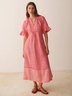 NRBY Tonia Pure Linen Dress, Cherry Red