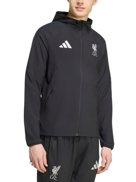 adidas LFC Off Pitch Tiro Travel Full-Zip Windbreaker, Black, Black