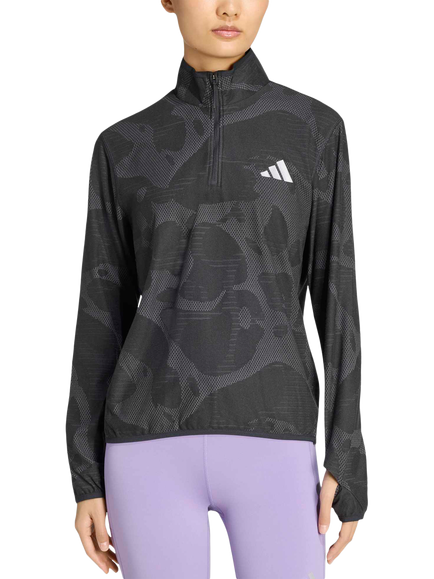 adidas adi365 Men's Half-Zip Running Shirt, Black/Grefiv, Black/Grefiv