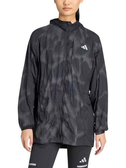adidas adi365 Hi Vis All Over Print Women's Running Jacket, Black, Black