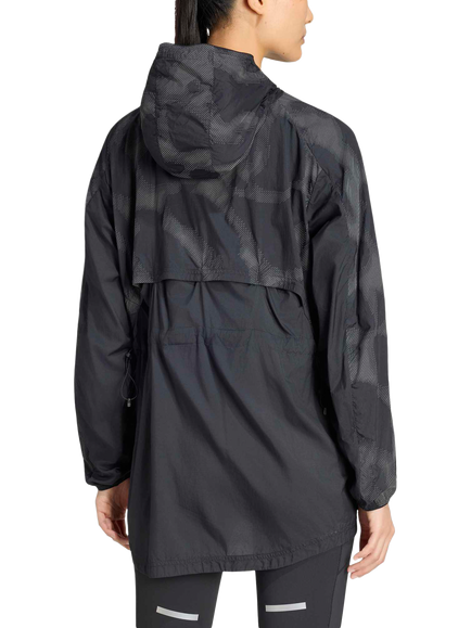adidas adi365 Hi Vis All Over Print Women's Running Jacket, Black - view 2, Black
