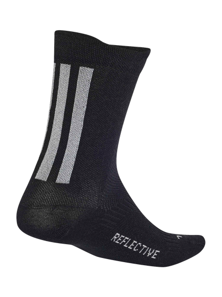 adidas Climacool Running Reflective Men's Socks, Black/Refsil - view 2, Black/Refsil