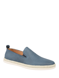 Jones Bootmaker Quince Leather Slip On Espadrilles - view 2, Navy