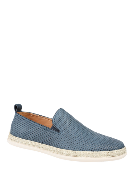 Jones Bootmaker Quince Leather Slip On Espadrilles - view 2, Navy