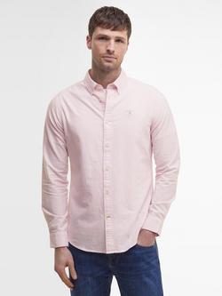 Barbour Cotton Striped Tailored Oxford Shirt, Pink, Pink