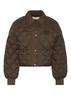 Calvin Klein Padded Water Resistant Quilted Jacket, Dark Brown - view 2, Dark Brown