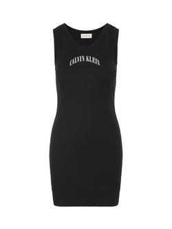 Calvin Klein Embroidered Logo Sleeveless Dress, Black - view 2, Black