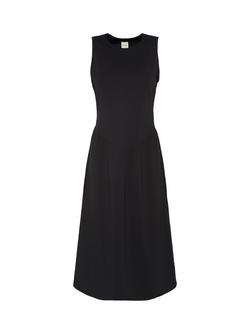 Calvin Klein Crew Neck Sleeveless Midi Dress, Black - view 2, Black