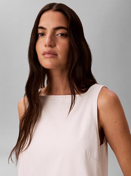 Calvin Klein Denim Shift Dress, Off White - view 2, Off White
