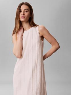 Calvin Klein Stripe Crinkle Sheer Maxi Dress, Natural Cream - view 2, Natural Cream