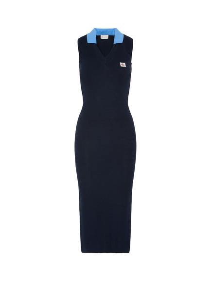 Calvin Klein Cotton Knit Sleeveless Polo Dress, Dark Blue - view 2, Dark Blue