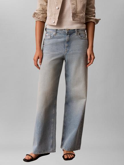 Calvin Klein Low Rise Baggy Denim Jeans, Light Blue, Light Blue