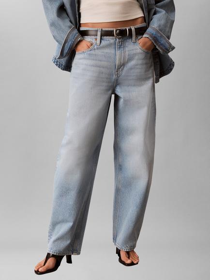 Calvin Klein Relaxed Barrel Jeans, Light Blue, Light Blue