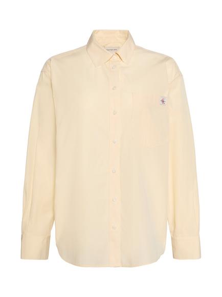 Calvin Klein Cotton Poplin Relaxed Shirt, Light Yellow - view 2, Light Yellow