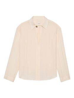 Calvin Klein Stripe Sheer Long Sleeve Shirt, Natural Cream - view 2, Natural Cream
