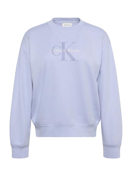 Calvin Klein French Terry Cotton Logo Jumper, Light Purple - view 2, Light Purple